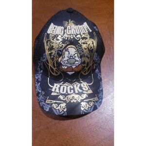 DISNEY "BEING GRUMPY ROCKS" snapback hat cap adjustable black snow white mesh